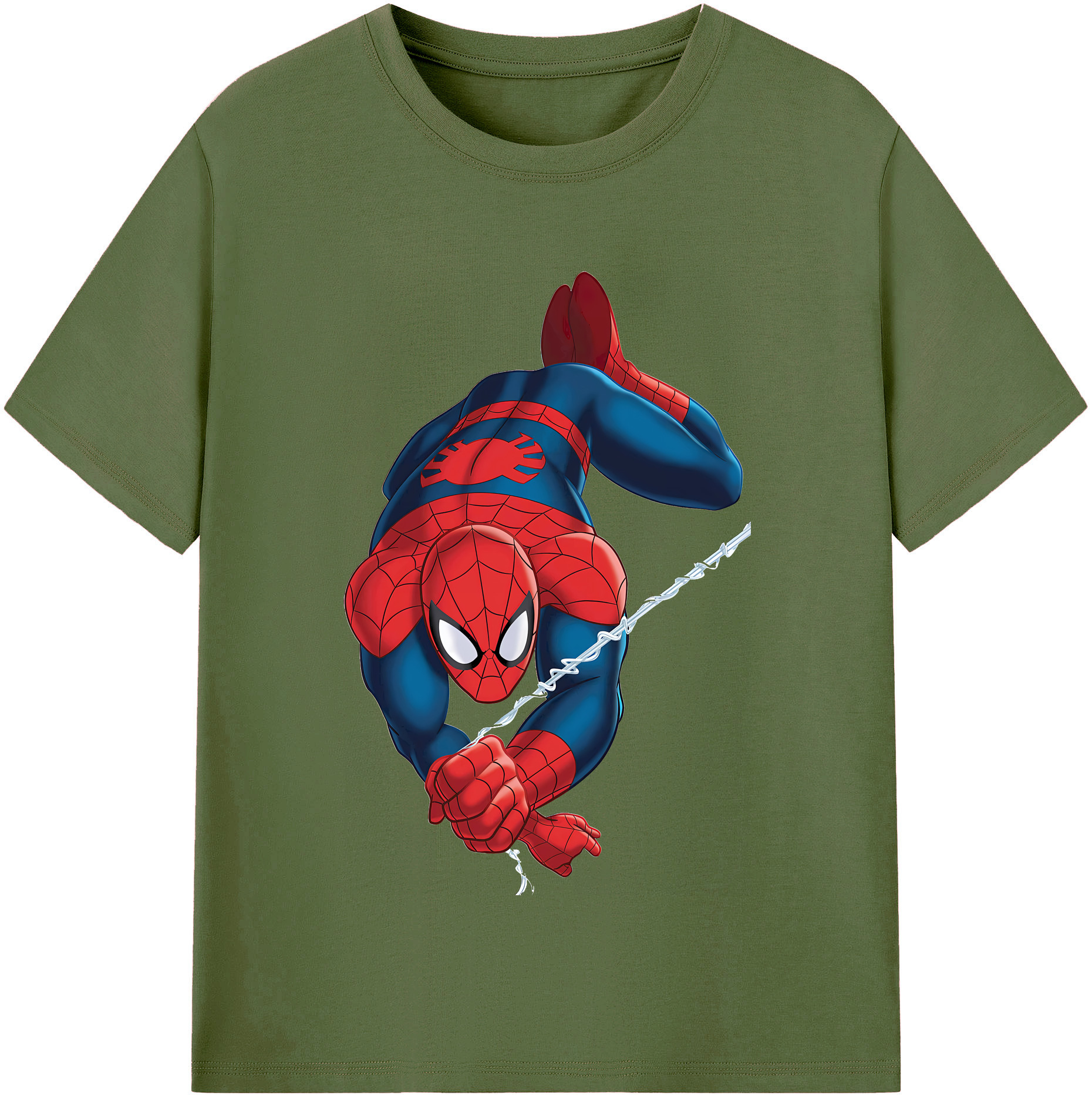 （画像用） Spider Man スパイダーマン 綿100％半袖Tシャツ（フロントプリント）